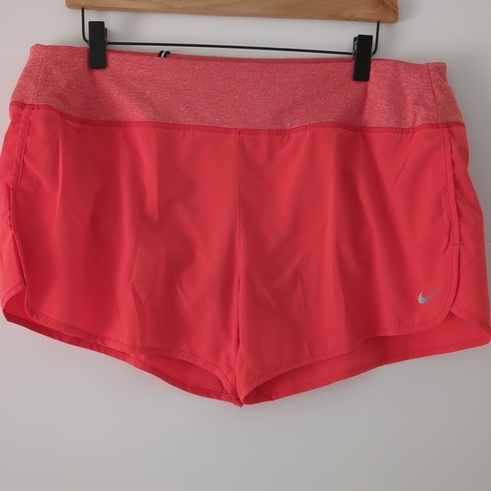 Nike Orange Shorts With Build In Swim Shorts